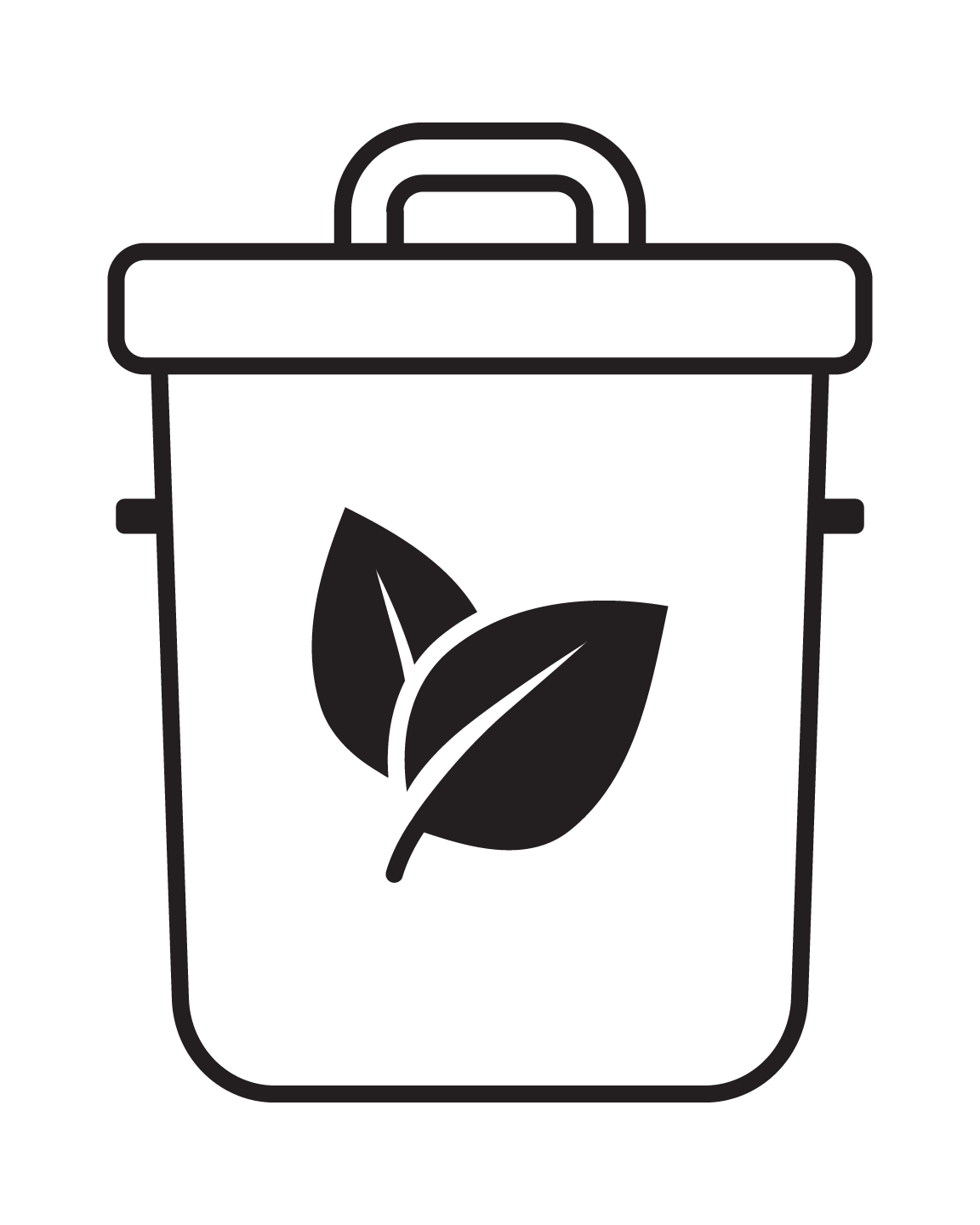 Yard waste bin icon